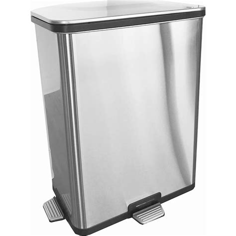 silver 13 gallon trash can